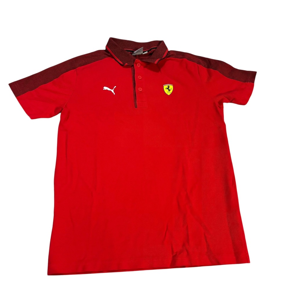 Puma Ferrari‎ Red Polo Shirt Men's Medium Motorsport Racing Scuderia